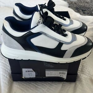 Prada Men's Black, White, and Gray Sneakers